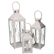 Cream and gold metal lantern 1-3 cm19x19h54-66