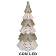 White gold ceramic tree with led cmø14h29