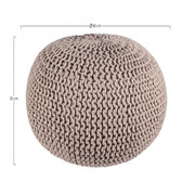 Woven dove gray pouf bizzotto cm 80