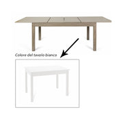 White extendable dining table entirely in melamine wood 90x160-240 cm