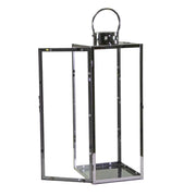 Square silver metal lantern 1-3 cm29x28,5h85