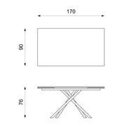 Extendable table 170/270x90 cm dark gray