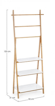 Audrey bamboo and wood shelf with ladder