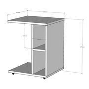 Newceylin sofa table with computer holder and open compartments in white