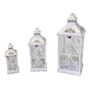 1-3 square bleached metal wood lantern cm32x32h78