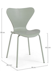 Green polypropylene dining chair TESSA 50x49,5x h82 cm