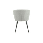 Light Grey Upholstered Krid Chair with Black Metal Legs 44cm x 41cm x 82cm