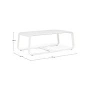 Outdoor coffee table in aluminum White MERRIGAN 105x62x h38 cm