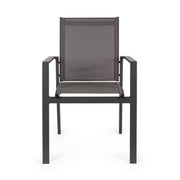 Crozet dark anthracite outdoor chair with armrests