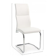 Design chair in white eco-leather THELMA 44x58x h104 cm