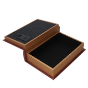Faux leather book box with rectangular led cm29x20h8