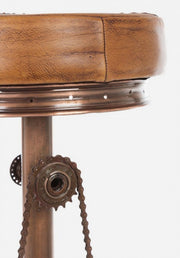 Copper cycle bar stool in design style leather