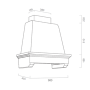 MEMORY extractor hood in silver stainless steel and 90 cm white ash wood frame