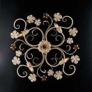 Ceiling lamp in iron ivory decape rose gold four lights 76x67x h17 cm