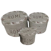 Round eco-leather box 1-3 home gray cm ø27h18