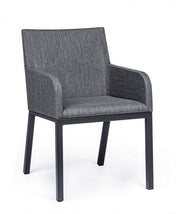 Outdoor chair with armrests in Anthracite fabric OWEN JX55 55x62x h82 cm