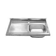Countertop steel sink with left drainer 50x80 cm