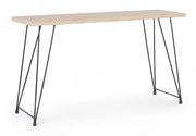 Steel console with wooden top DISTRICT 140x39x h79 cm