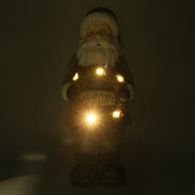 LED resin Santa Claus with gray garland 21,5x19,5h51 cm