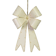 White gold polka dot metal bow 16x4x25 cm