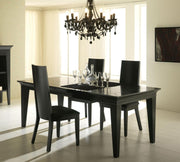 Fixed wooden table with white top 200x75h cm