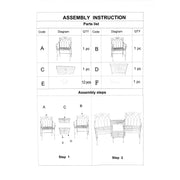 Two-seater bench with Ragusa iron table and white umbrella stand