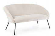 Aiko Velvet steel white velvet sofa 142 x 80 x 75 cm
