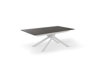 Extendable table with rust top and white legs 170/270x90x76h cm