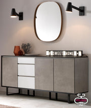 Table lamp in white metal 3x80x10h cm