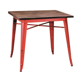 Urban industrial red iron bristol table 70 x 70 cm