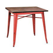 Urban industrial red iron bristol table 70 x 70 cm
