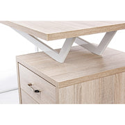 White wooden desk with Armande chest of drawers cm 140 x60 x 76 h