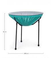 Parker Atol coffee table with glass top D50 cm