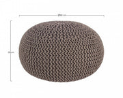 Bizzotto dark gray woven pouf 80 cm