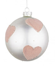 8x Chic Silver Opal Sphere with Pink Heart D100