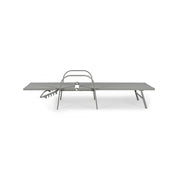 Arent cot in steel and with dove gray armrests cm 195