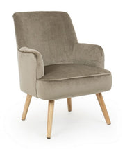 Vintage living room armchair in Tortora velvet ADELINE 60x67x h79 cm