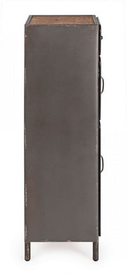 Store chest of drawers with 2 doors and 1 drawer in industrial style cm 109h