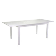 Extendable white aluminum garden table 90 x 210-280 x h 73 cm