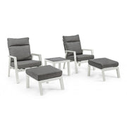 Aluminum ottoman with Kledi lunar cushion