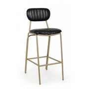 Addy black vintage bar stool 41x51x100h cm