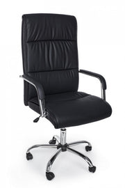 Office armchair with Queensland armrests in black eco-leather