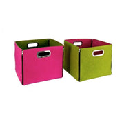 Felt box with assorted fuchsia green zip