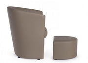 Leatherette armchair with removable pouf Tortora RITA 64,5x 59,5x h78 cm
