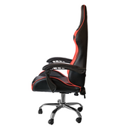 Sedia gaming in ecopelle da ufficio reclinabile Rosso e Nero 64x53x h123/133 cm