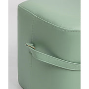 Rectangular pouf in imitation leather with GIONA handle Light Green 51x34x h35 vm