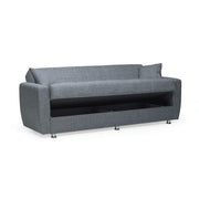 Three-seater sofa bed with ROTTERDAM container in Gray fabric 228x90x h89 cm