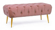 Pink ottoman furniture bench with legs 103 x46x40h cm