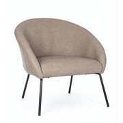 Taupe velvet armchair in design style