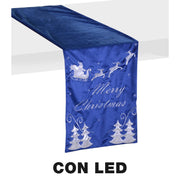 Led fabric runner with blue reindeer cm32x182x0,5